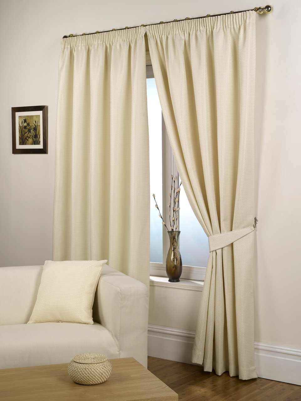 Natural Fully Lined Readymade Curtain