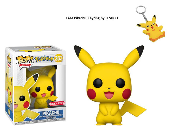 Funko Pokemon Pikachu Exclusive #353 + Free Keyring (Pokemon Pikachu) 2019 Edition